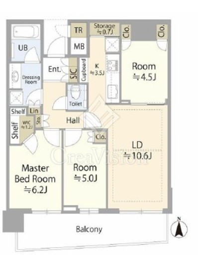 パークタワー晴海 8階 間取り図