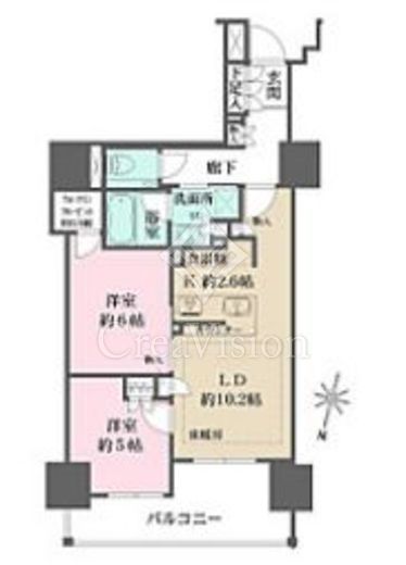 ザ・パークハウス市ヶ谷 6階 間取り図
