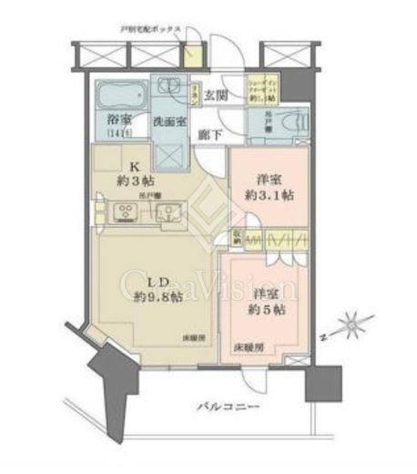 ザ・パークハウス戸越公園タワー 4階 間取り図