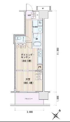 エスティメゾン豊洲レジデンス C1203 間取り図