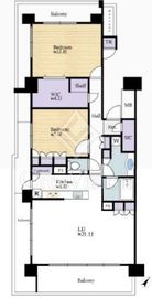 HARUMI FLAG SEA VILLAGE (晴海フラッグ シーヴィレッジ) 13階 間取り図