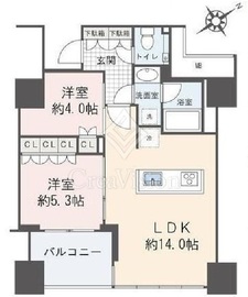 ローレルタワールネ浜松町 18階 間取り図