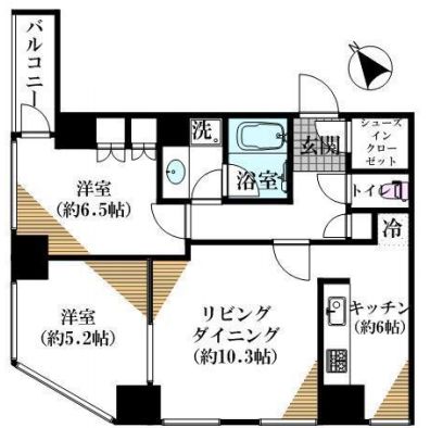 シティタワー新宿新都心 18階 間取り図