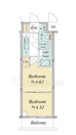 ドゥーエ新横浜 1018 間取り図
