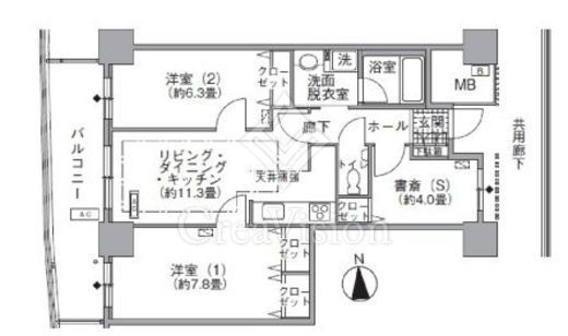 アクティ汐留 2914 間取り図