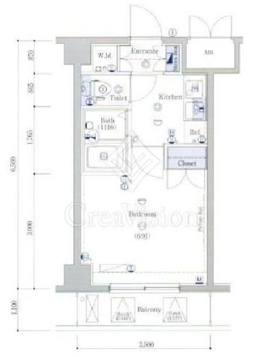 クレイシア両国 5階 間取り図