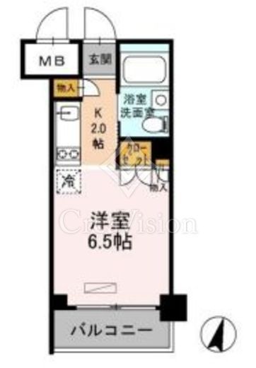カスタリア武蔵小杉 503 間取り図