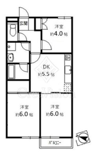 渋谷本町マンション(本町2-3-1) 3階 間取り図