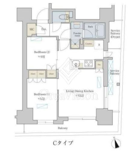 ブリリアイスト町屋 1204 間取り図