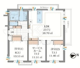 プレスタンテ中葛西 202 間取り図