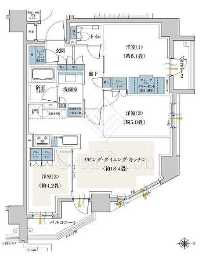 グレーシア横浜 8階 間取り図