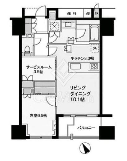プラウドタワー渋谷 4階 間取り図