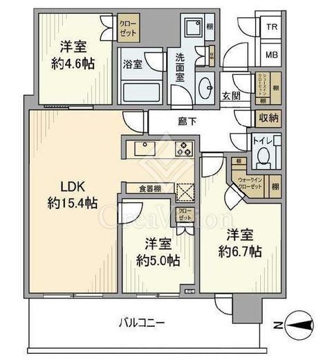 パークタワー晴海 20階 間取り図
