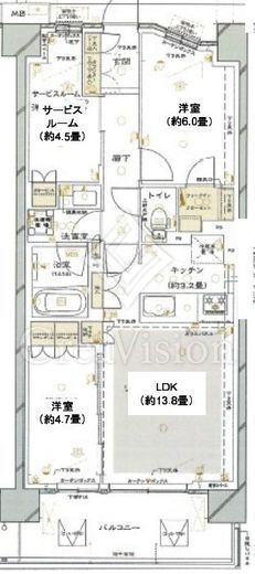 オーベルグランディオ川崎久地ヒルズ 2階 間取り図