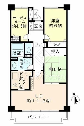 カルム赤羽 3階 間取り図
