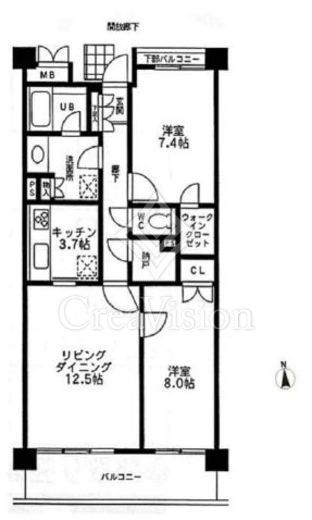 シャトレ美しが丘 202 間取り図
