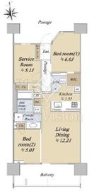 シティタワー品川パークフロント 15階 間取り図