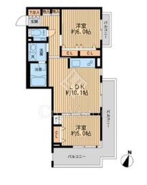レジデンス桜新町スクエア 404 間取り図