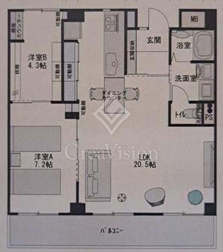 ドエルアルス目黒 6階 間取り図