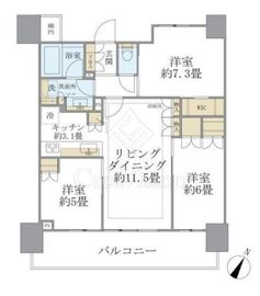 ブリリアタワー横浜東神奈川 17階 間取り図