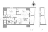 コンフォリア・リヴ住吉千田 1205 間取り図