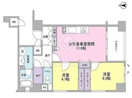 デュエット北千住セレナ 5階 間取り図