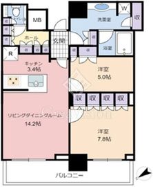 ザ・タワー横浜北仲 23階 間取り図