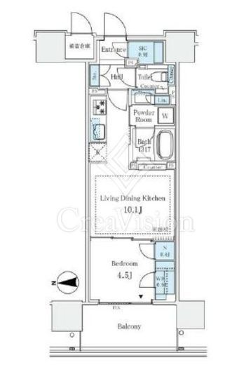 グランドシティタワー月島 9階 間取り図