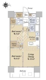 グランドシティタワー月島 3階 間取り図
