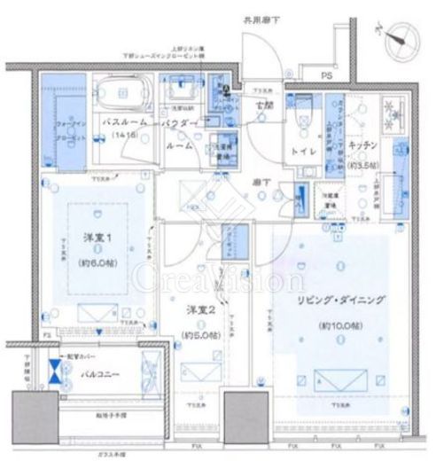 プレミストタワー白金高輪 31階 間取り図