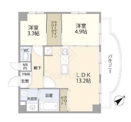 セザール用賀 2階 間取り図
