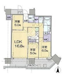 グランドシティタワー月島 56階 間取り図
