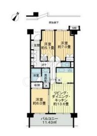 ヒルズ用賀TOKYO U CITY 5階 間取り図
