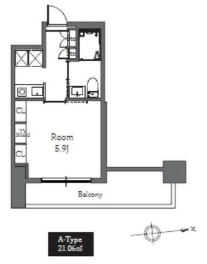 Totsu Residence Shiba (東通レジデンス芝) 801 間取り図