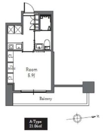 Totsu Residence Shiba (東通レジデンス芝) 801 間取り図