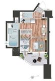 デュオフラッツ池尻大橋ノリス 401 間取り図