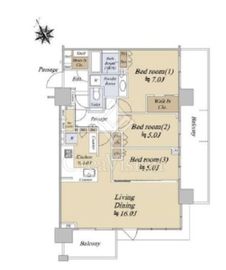 シティタワー新宿 17階 間取り図
