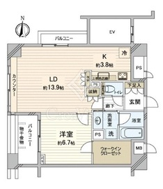 国立デュープレックスⅡ 8階 間取り図