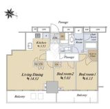 プラウドタワー東池袋ステーションアリーナ 12階 間取り図