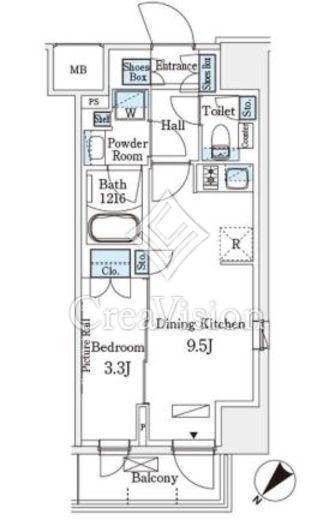 パークアクシス横浜伊勢佐木町通り 810 間取り図