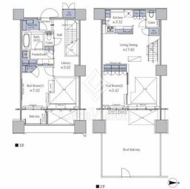 パークタワーグランスカイ 3階 間取り図