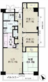 高田馬場パークホームズ 8階 間取り図