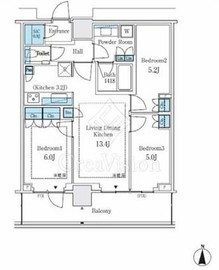 パークシティ中野　ザ　タワー　エアーズ 6階 間取り図