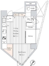 スペーシア麻布十番1 201 間取り図