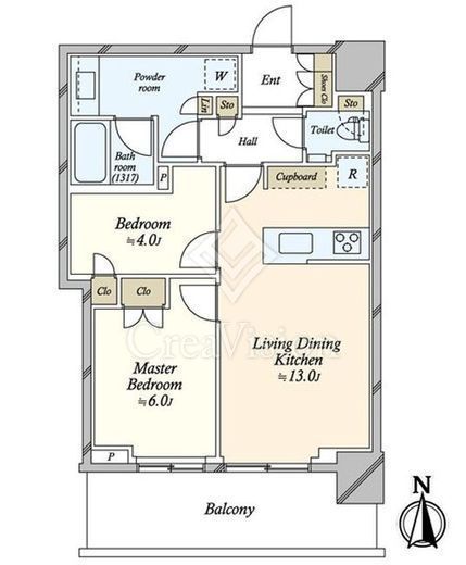 パークシティ中野　ザ　タワー　エアーズ 14階 間取り図
