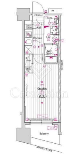 グランド・ガーラ横浜新子安 8階 間取り図
