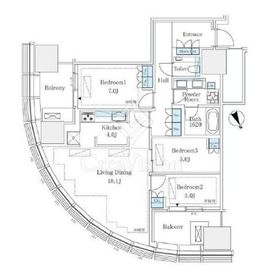 麻布台ヒルズレジデンスB 6階 間取り図