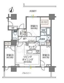 リーフィアタワー海老名アクロスコート 2階 間取り図