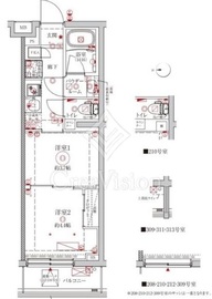 クレイシアIDZ中野野方 208 間取り図