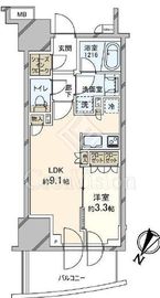 プラウド町屋 6階 間取り図
